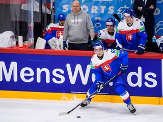 Martin Chromiak v zápase Slovensko - Kanada v skupine A na MS v hokeji 2025.