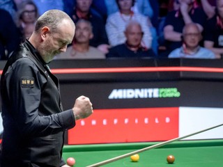 Mark Williams po postupe do finále MS v snookri 2025.