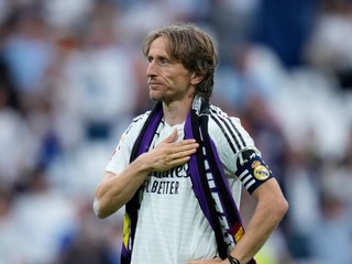 Luka Modrič počas rozlúčky s klubom Real Madrid.