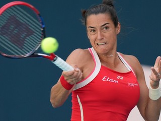 Caroline Garciová na turnaji WTA Miami 2025.