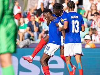 Radosť hráčov Francúzska z gólu na EURO U21