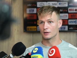 Kapitán FC Košice Ján Krivák počas tlačovej konferencie.