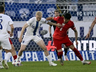 Momentka zo zápasu Fínsko - Poľsko. 