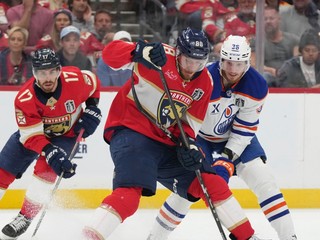 Fotka z finále NHL medzi Floridou a Edmontonom.