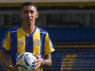 Ángel Di María s dresom Rosario Central po návrate do Argentíny.