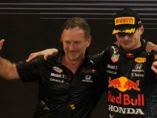 Christian Horner a Max Verstappen.
