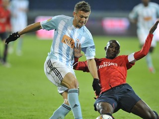Miloš Lačný v zápase Slovan Bratislava - Paríž St. Germain.