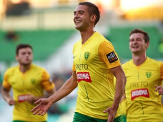 Radosť futbalistov MŠK Žilina zo streleného gólu.