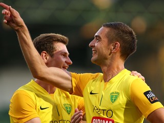 Michal Faško oslavuje gól.