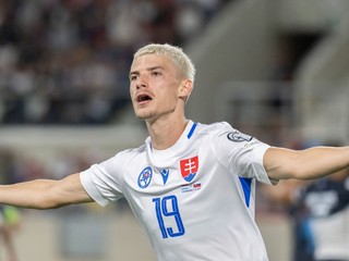 Tomáš Rigo (Slovensko) sa teší z gólu počas zápasu A-skupiny európskej kvalifikácie MS 2026 vo futbale Luxembursko - Slovensko. 