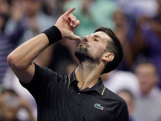 Novak Djokovič po víťazstve nad domácim hráčom Taylorom Fritzom.