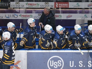 Gólová radosť hráčov Spišskej Novej Vsi v zápase hokejovej Tipsport ligy.