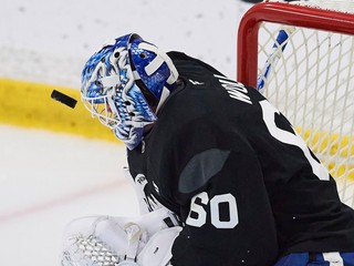 Joseph Woll počas predsezónneho kempu Toronto Maple Leafs.