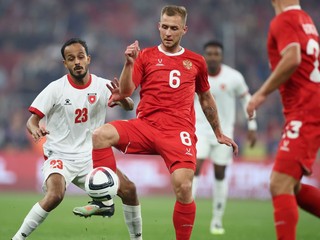 Momentka zo zápasu Rusko - Jordánsko. 