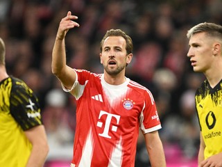 Harry Kane v zápase Bayern Mníchov - Borussia Dortmund.