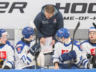 Lavička slovenskej hokejovej reprezentácia na Nemeckom pohári 2025.