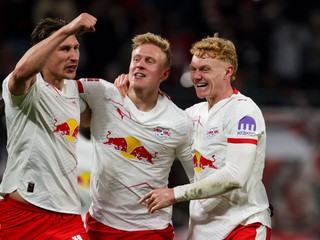 Lipsko oslavuje gól. 