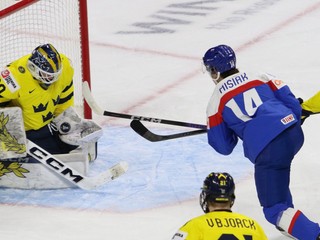 Fotka zo zápasu Slovensko - Švédsko na MS v hokeji hráčov do 20 rokov 2026.
