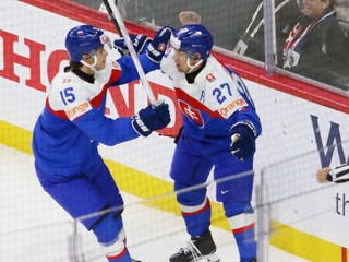 Fotka zo zápasu Slovensko - USA na MS v hokeji hráčov do 20 rokov 2026.
