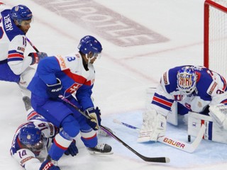 Fotka zo zápasu Slovensko - USA na MS v hokeji hráčov do 20 rokov 2026.
