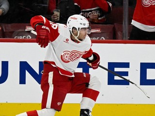 Hokejista Detroitu Red Wings Patrick Kane sa teší z gólu.