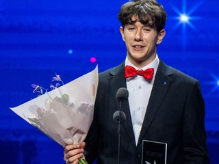 Krasokorčuliar Adam Hagara  počas slávnostného vyhlásenia ankety Športovec roka 2025.