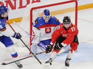 Fotka zo zápasu Slovensko - Kanada na MS v hokeji hráčov do 20 rokov 2026.