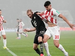 Konrad Laimer v zápase proti Kolínu nad Rýnom.