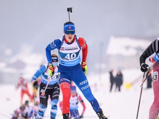 Ema Kapustová počas pretekov s hromadným štartom v Osrblí. 