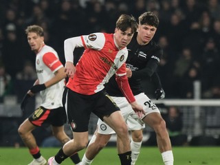 Na snímke slovenský hráč Feyenoordu Leo Sauer (v popredí).