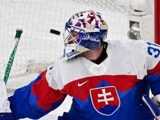 Na snímke slovenský hokejový brankár Samuel Hlavaj.