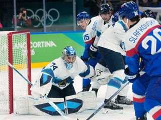 Momentka zo zápasu Slovensko - Fínsko.