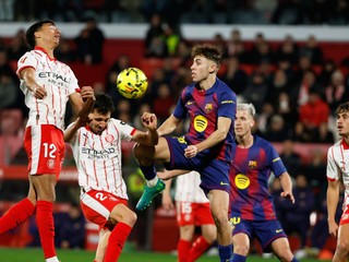 Momentka zo zápasu Girona - Barcelona.