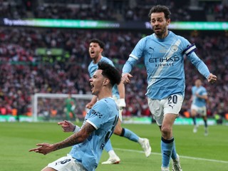 Nico O'Reilly oslavuje gól.