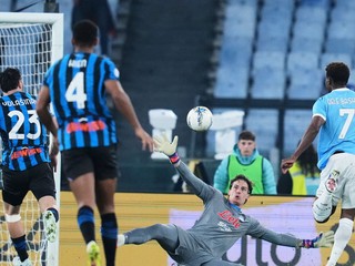 Fotka zo zápasu Lazio Rím - Atalanta Bergamo.