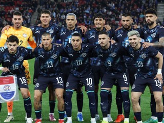 Spoločná tímová fotografia futbalistov Paraguaju. 