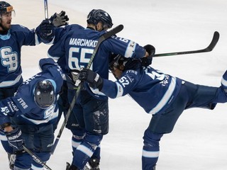 Gólová radosť hráčov Slovana