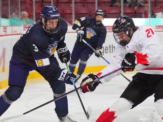 Momentka zo zápasu Fínsko - Kanada.