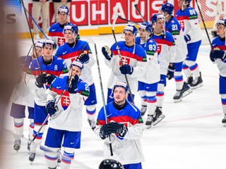 Hokejisti Slovenska počas MS v hokeji 2026. 