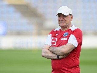 Na snímke tréner slovenskej futbalovej reprezentácie Vladimír Weiss st. počas tréningu.