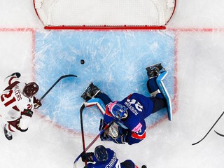 Fotka zo zápasu Veľká Británia - Lotyšsko na MS v hokeji 2026.