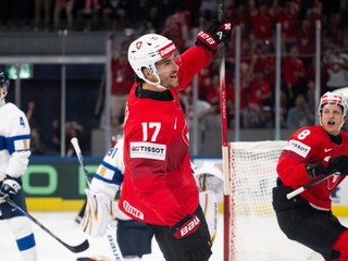 Fotka zo zápasu Švajčiarsko - Fínsko na MS v hokeji 2026.