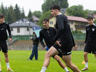 Futbalisti MŠK Žilina počas prípravy.