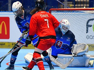 Sprava brankára Soňa Kubaniová (Slovensko), Sarah Davisová (Kanada) a Lucia Záborská (Slovensko)