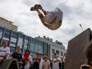 Účastníci podujatia Slovan Parkour Open