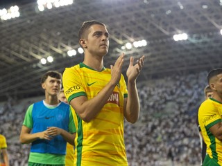 Na snímke uprostred v popredí hráč Žiliny Michal Faško po skončení prvého zápasu 1. predkola Európskej ligy (EL) medzi HNK Hajduk Split - MŠK Žilina v Splite.