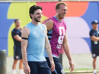Na archívnej snímke z 10. júla 2026 hráč Anglicka Declan Rice počas tréningu pred štvrťfinálovým zápasom proti Nórsku na MS vo futbale.
