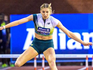 Slovenská atlétka Emma Zapletalová v behu na 400 metrov cez prekážky počas finále Diamantovej ligy, najprestížnejšieho atletického seriálu.