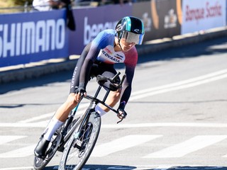 Slovenský cyklista Timotej Michalík počas časovky na MS 2026.