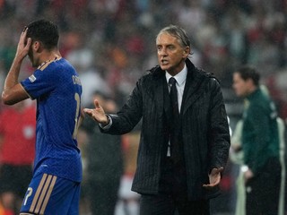 Roberto Mancini na lavičke Talianska.